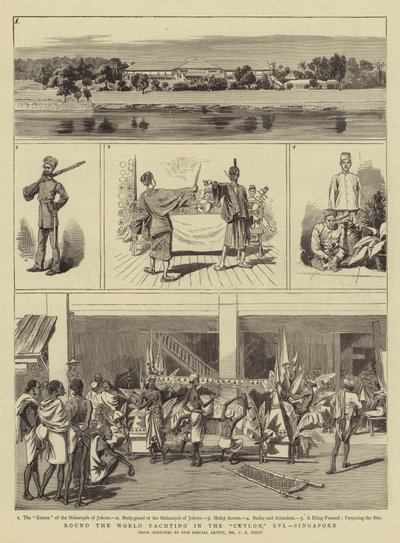 Yate alrededor del mundo en el Ceylon, XVI, Singapur de Charles Edwin Fripp